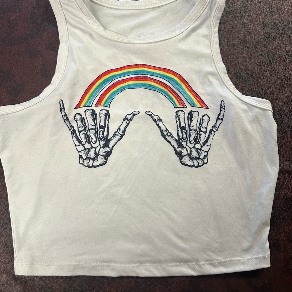 Rainbow Skeleton Crop Top